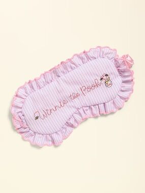 Disney Pink Striped Winnie the Pooh Ruffle Sleep Mask